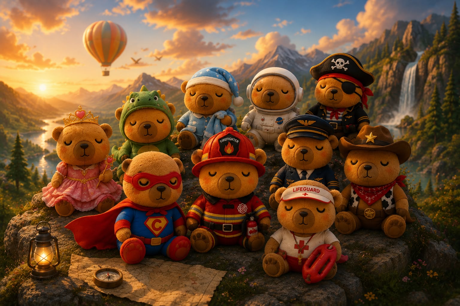 The full HappiCapy crew gathered together at sunset